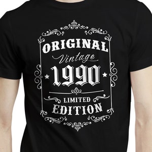 Retro stijl 34e verjaardag cadeau idee, geboren in 1990 verjaardag shirt, cadeau voor 34e verjaardag, mens 34e verjaardag T-shirt, 34 jaar oud cadeau