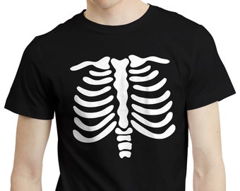 Skeleton Chest - Halloween Xray Bones Ribs Party Costume T-shirt Tshirt Tee