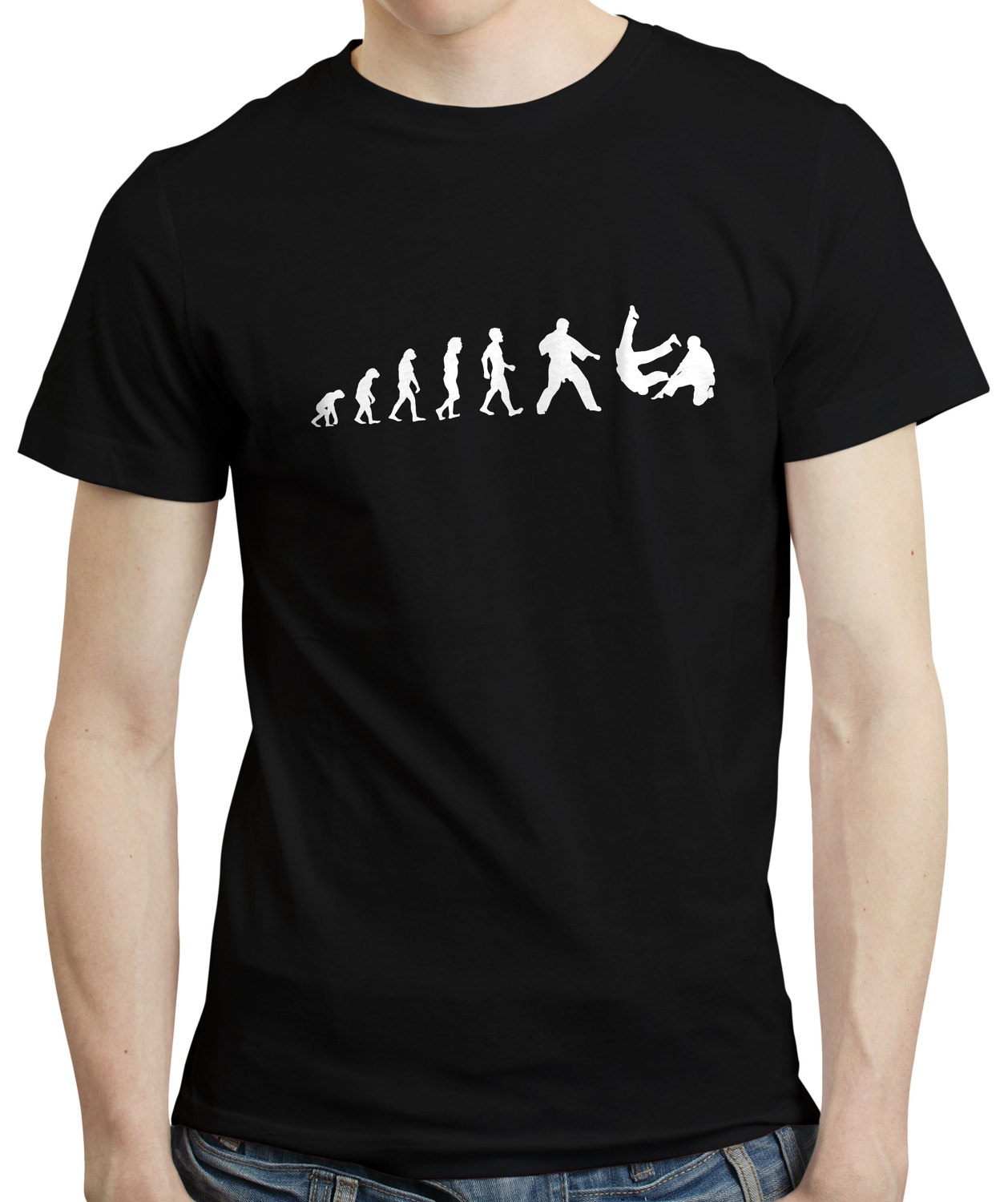 Evolution of Judo Fighter Fighting Funny Tee Printed Gift T-Shirt