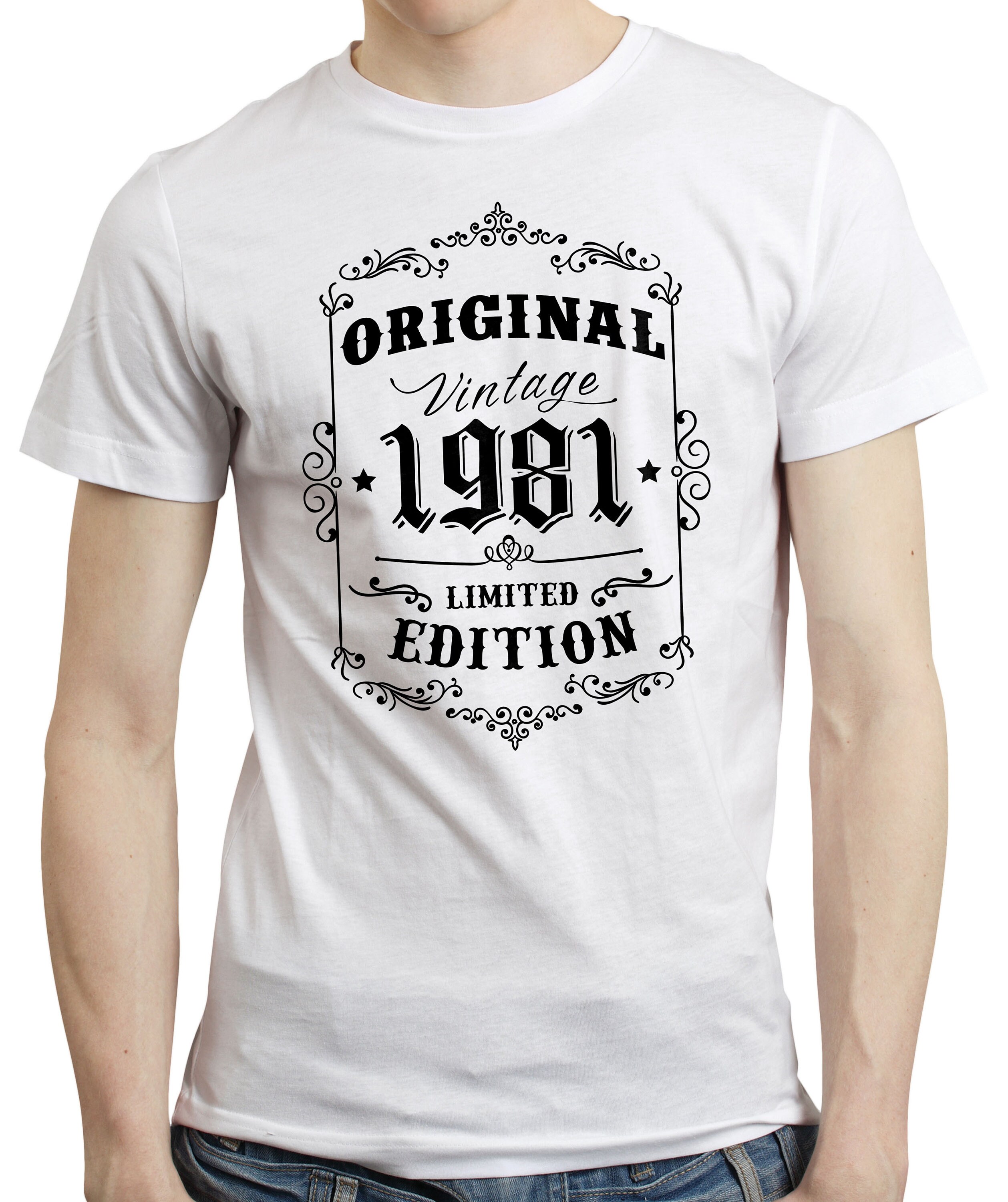 Custom 1981 Birthday T-Shirt For Men - Vintage Year Shirt, 43rd Birthday Gift Idea - Personalized Tee - View #7