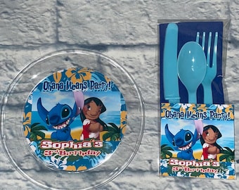 Personalized Party Plates, Custom Theme, Birthday Cutlery Set