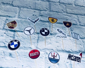 Car Logo themed Cupcake picks.