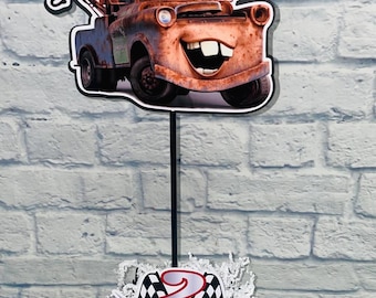 Race Car Birthday Centerpiece: Personalized Party Decor