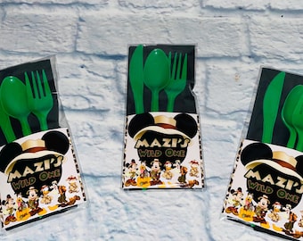 Safari Birthday Party Cutlery Set: Mickey Mouse Themed Utensils