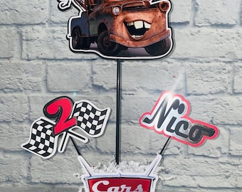 Race Car Birthday Centerpiece | Personalized Party Decor