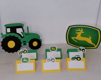 TRACTOR tent cards, seating cards, food labels.