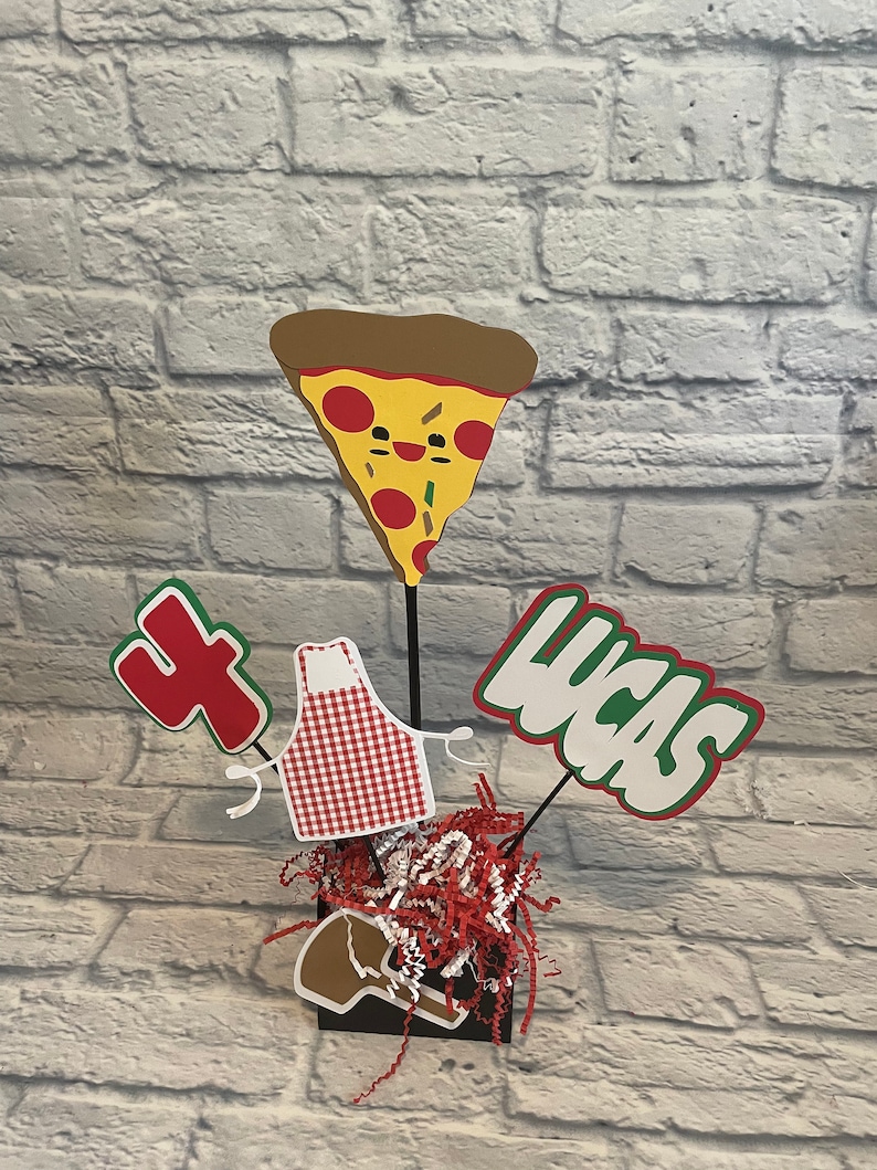 Pizza Party Centerpiece Personalized Etsy