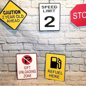 Road signs. Race car Birthday. Party door signs