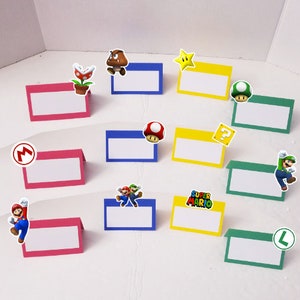 Mario Party Food cards. Seating cards. Food labels.
