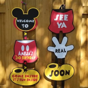Personalized Mickey Sign. Come Inside It's fun inside. See Ya Soon.