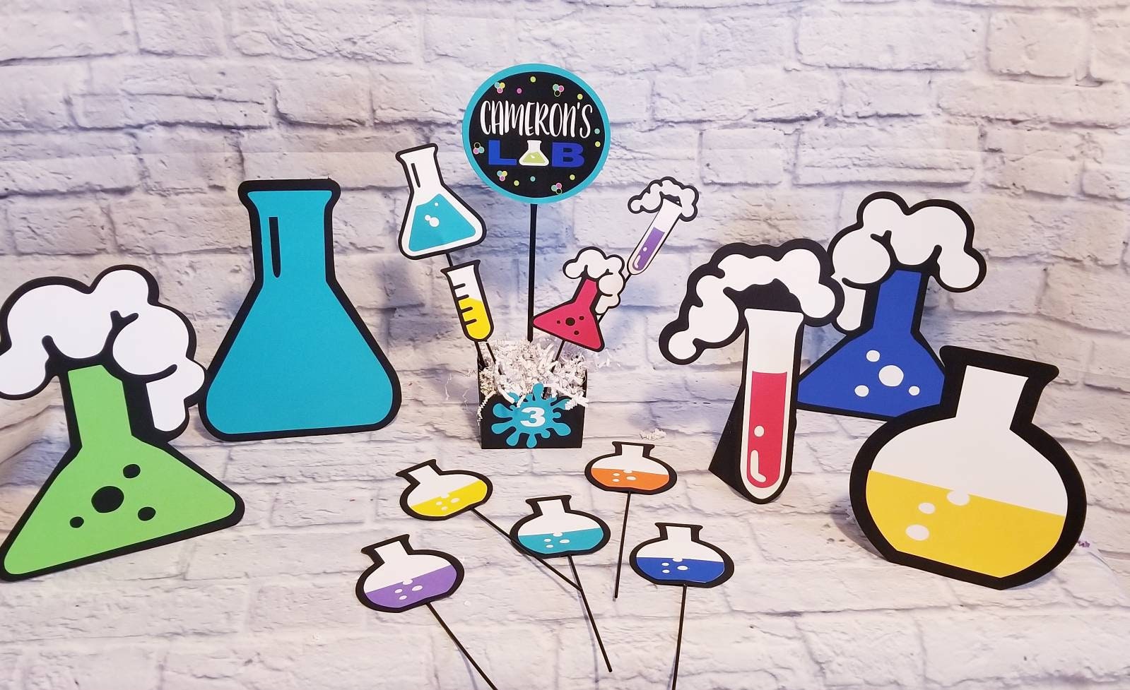 Science lab stand up prop set. Scientist. Mad scientist. Etsy