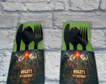 Personalized Party Cutlery Pack, Birthday Theme