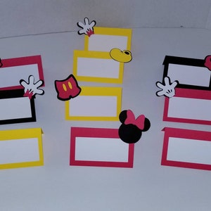 Mickey & Minnie Tent cards. Food Labels. Seating cards