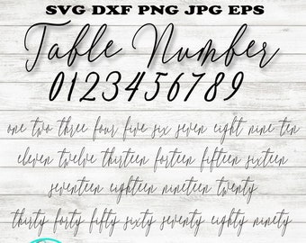 Wedding Table Numbers Svg and Print Files, Wedding File Bundle - Commercial Use Okay