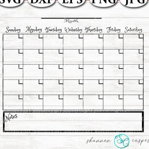Blank Calendar SVG - Etsy