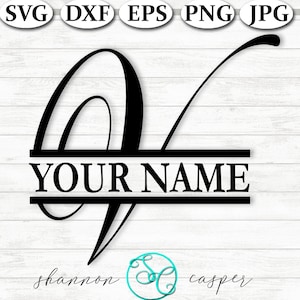 Split Monogram SVG Single Letter V for Cricut and Silhouette - Etsy