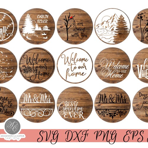 Round Sign SVG File Bundle Rustic Sign SVG Bundle Round SVG | Etsy
