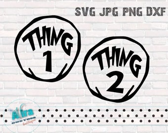 thing 1 thing 2 svg etsy