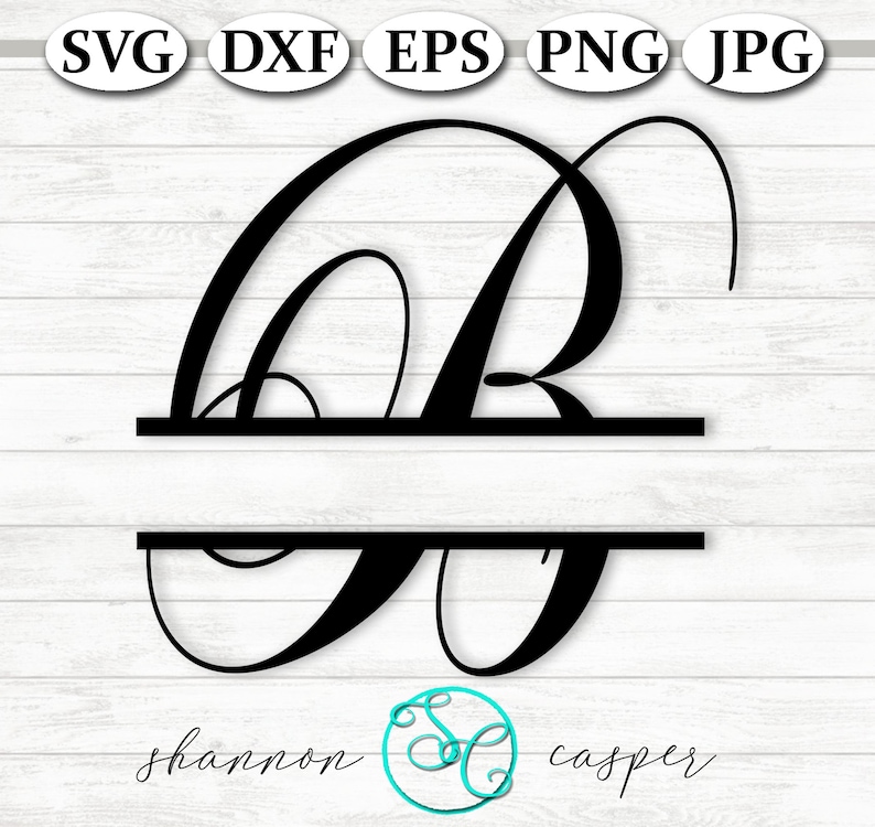 Split Monogram SVG Single Letter B for Cricut and ...