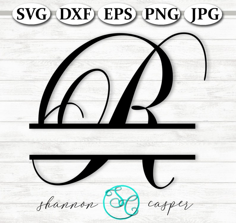 Download Split Monogram SVG Single Letter R for Cricut and Silhouette | Etsy