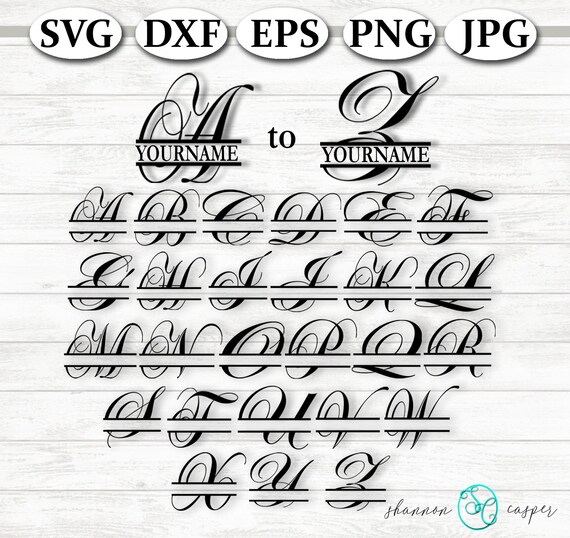 Download Split Monogram Svg Bundle Full Alphabet Set Etsy
