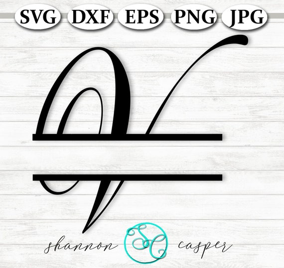 Download Split Monogram Svg Single Letter V For Cricut And Silhouette Etsy