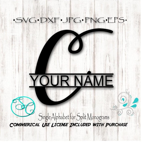 Download Split Monogram Svg Single Letter C For Cricut And Silhouette Etsy