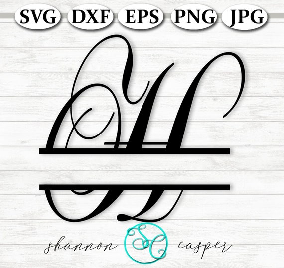 Download Split Monogram Svg Single Letter H For Cricut And Silhouette Etsy
