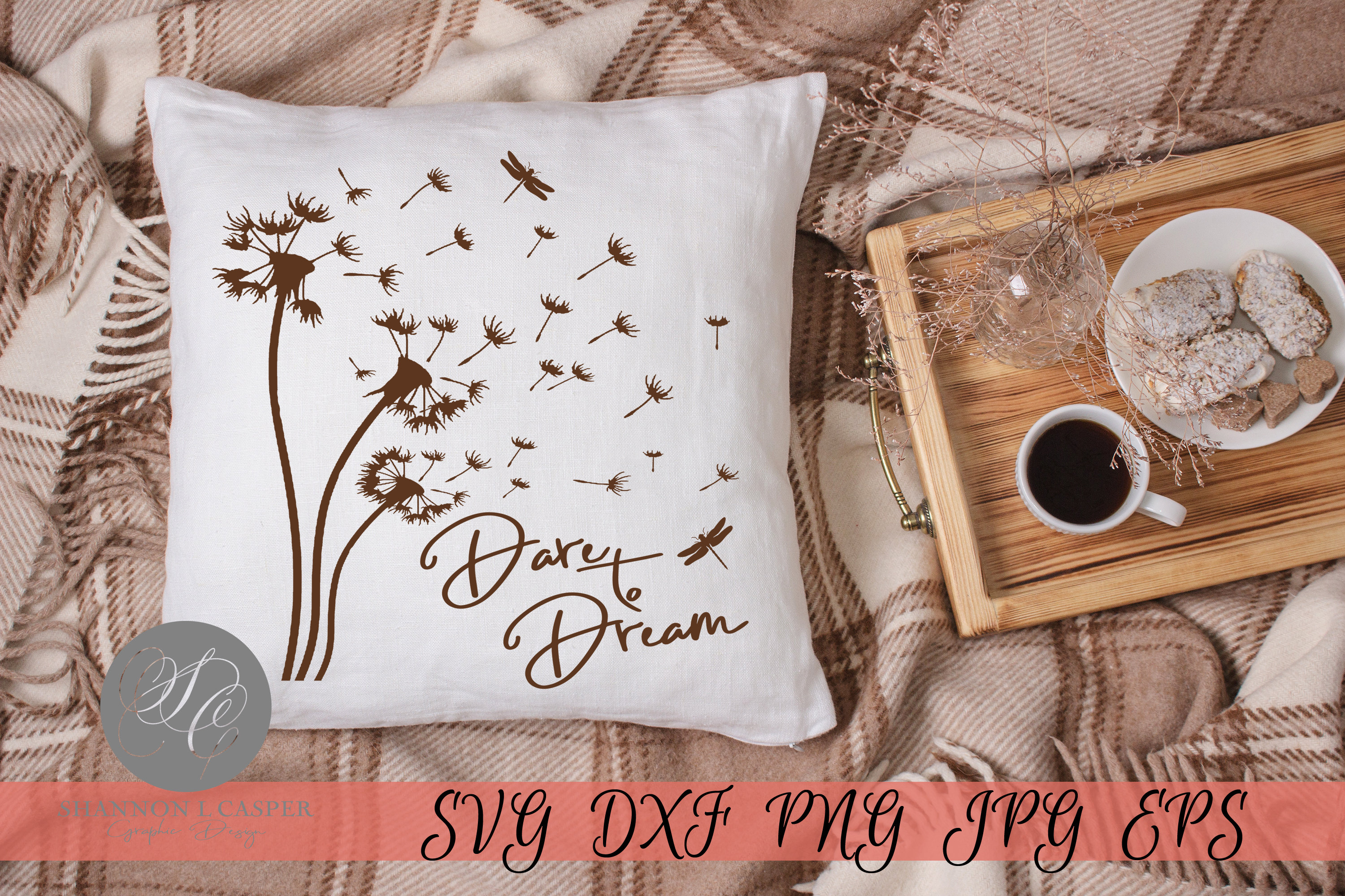 Laser and Vinyl Formats Glowforge File Dandelion Dare to Dream SVG PNG Sublimation