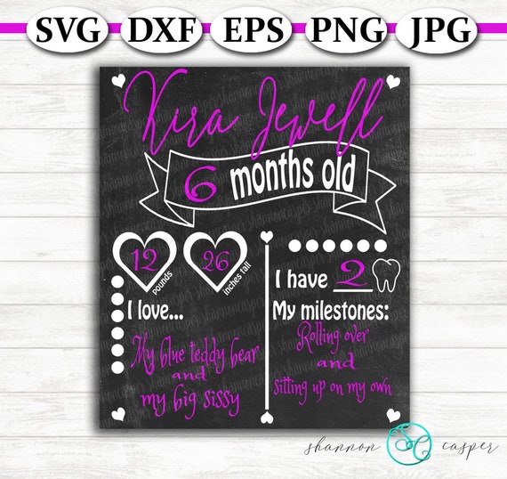 Download Baby Milestone Board Svg Digital Download Etsy