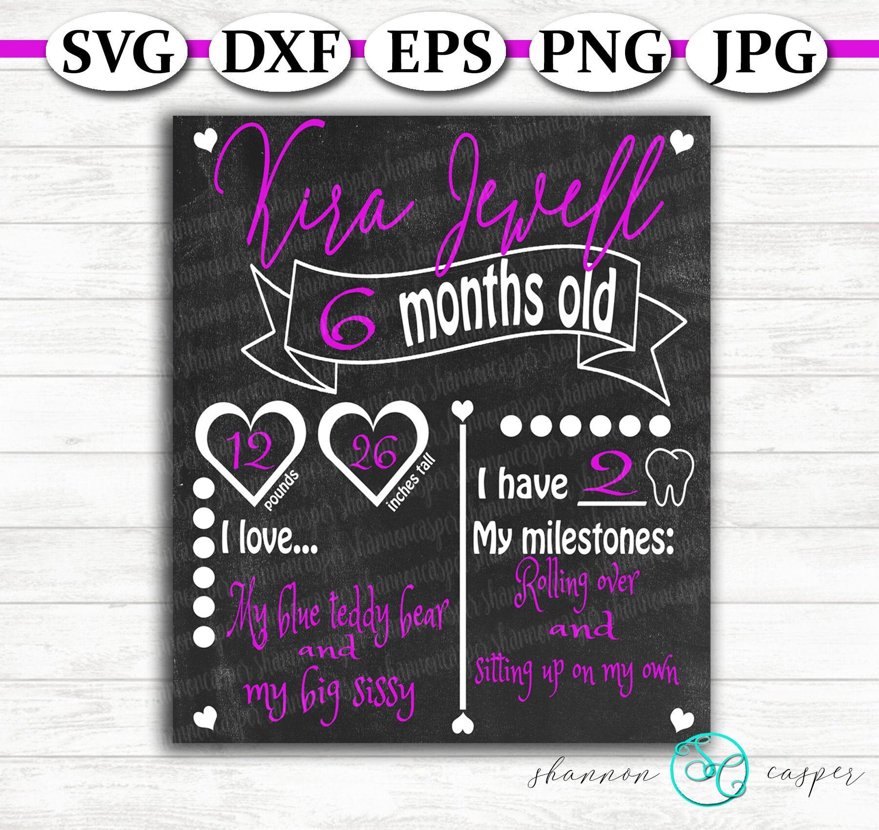 Download Baby Milestone Board Svg Digital Download Etsy