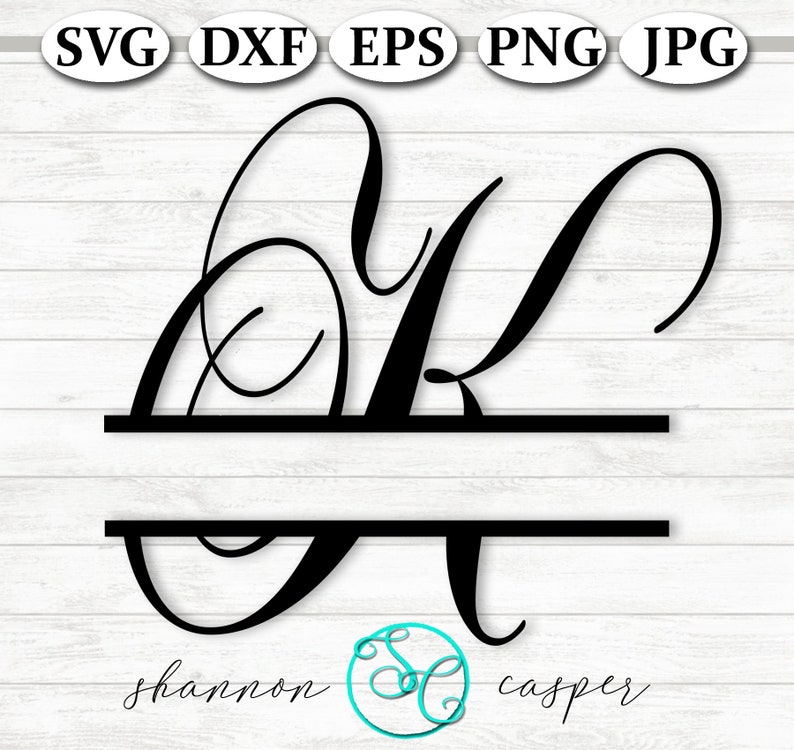 Download Split Monogram SVG Single Letter K for Cricut and Silhouette | Etsy