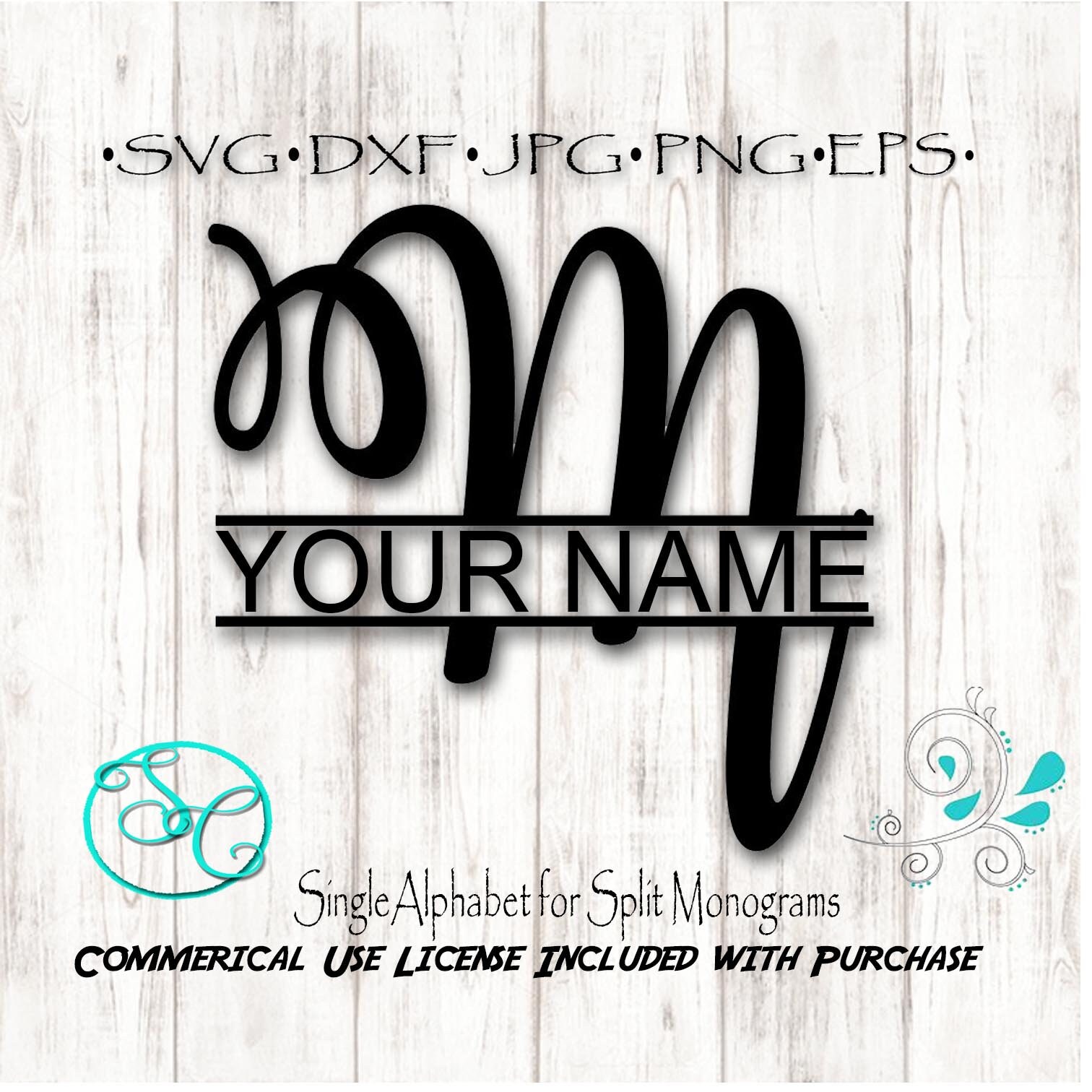 Download Split Monogram SVG Single Letter M for Cricut and ...