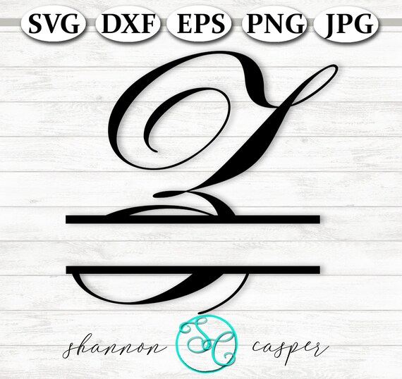 Split Monogram Svg Single Letter Z For Cricut And Silhouette Etsy