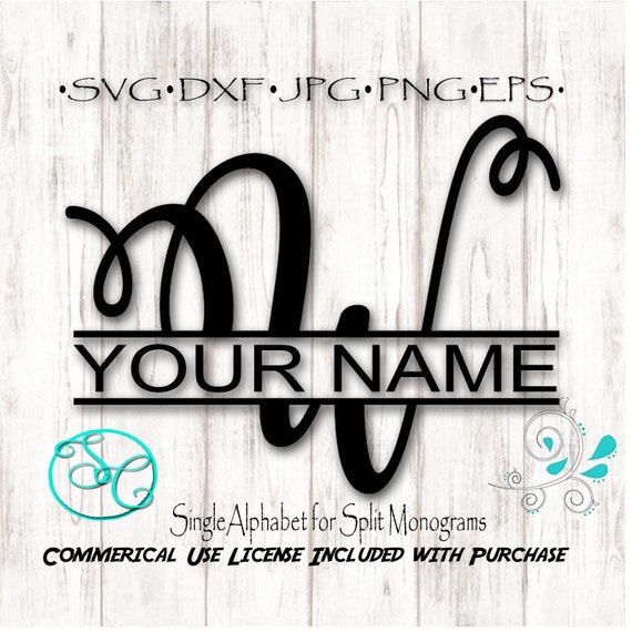 Download Split Monogram Svg Single Letter W For Cricut And Silhouette Etsy