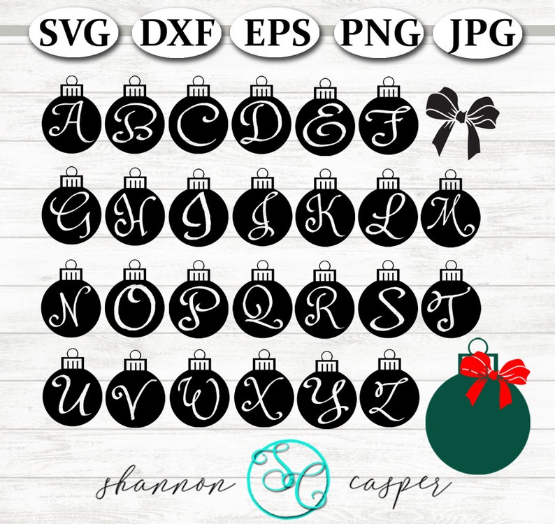 Download Free Christmas Ornament Alphabet And Number 44 Svg Files Etsy SVG DXF Cut File