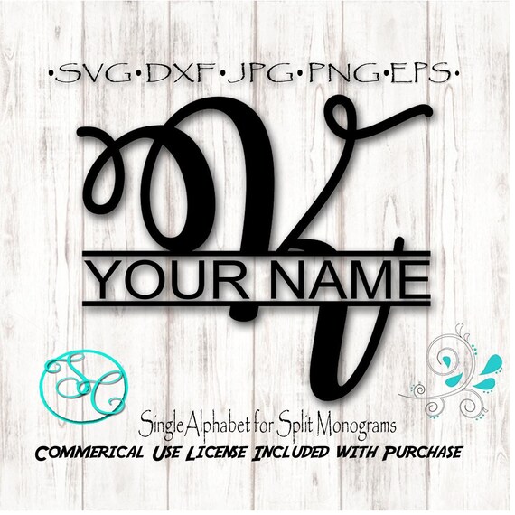 Download Split Monogram Svg Single Letter K For Cricut And Silhouette Etsy