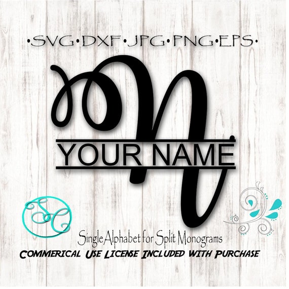 Download Split Monogram Svg Single Letter N For Cricut And Silhouette Etsy
