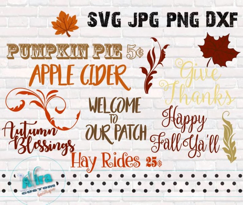 Download Fall Autumn Thanksgiving Bundle svg Cut File SVG DXF ...