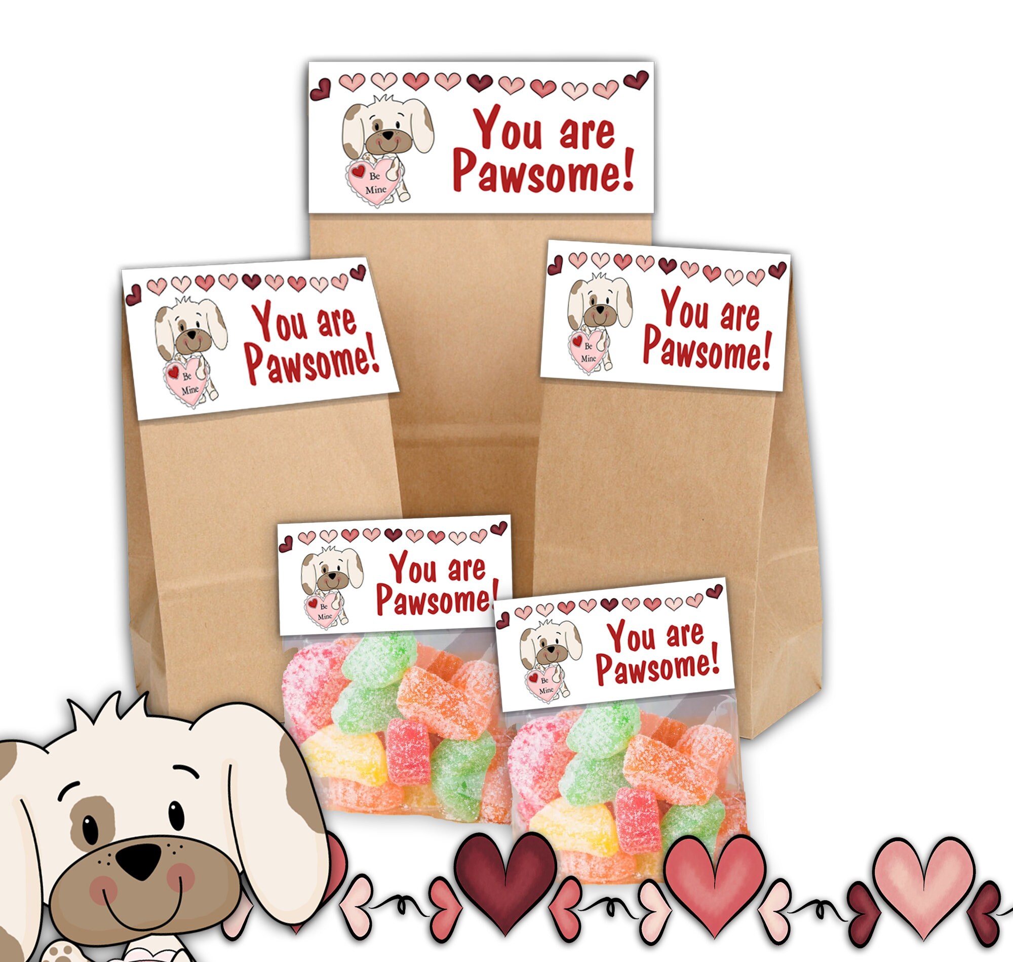 Printable Valentine Bag Topper INSTANT DOWNLOAD - Etsy