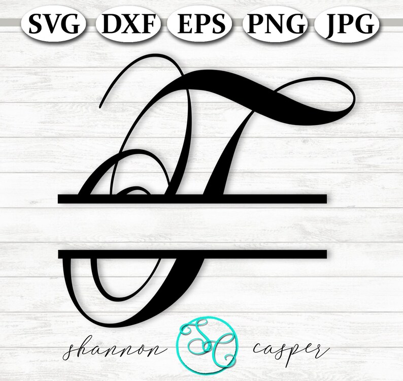 Split Monogram SVG Single Letter T for Cut or Print | Etsy