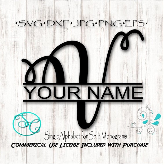 Download Split Monogram Svg Single Letter V For Cricut And Silhouette Etsy