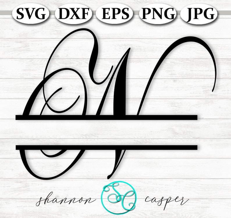 Download Split Monogram SVG Single Letter N for Cricut and Silhouette | Etsy