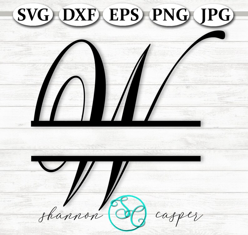 Download Split Monogram SVG Single Letter W for Cricut and ...