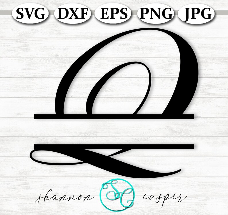 Download Split Monogram SVG Single Letter Q for Cricut and ...