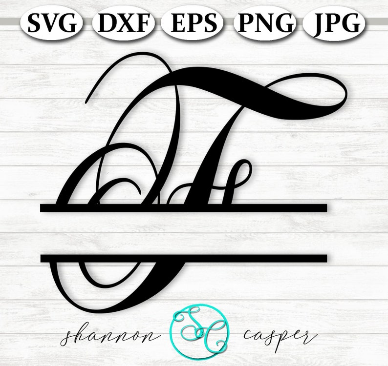 Download Split Monogram SVG Single Letter F for Cricut and Silhouette | Etsy