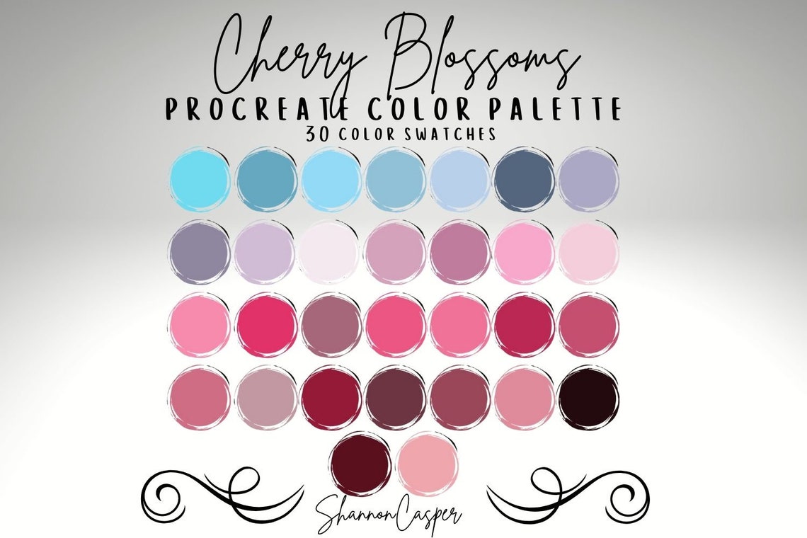 Pink Cherry Blossoms Color Palette for Procreate | Etsy