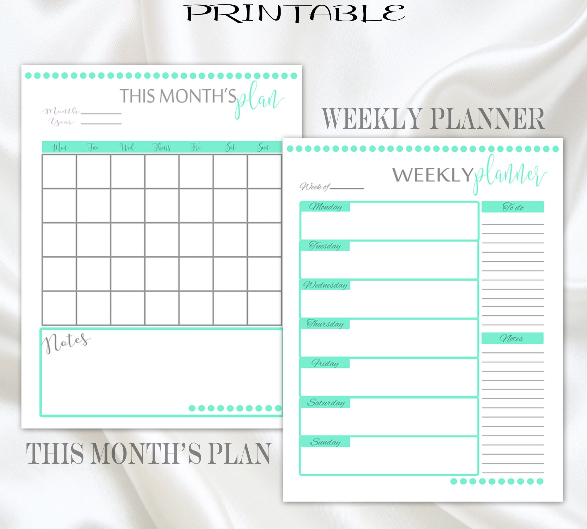 Printable Daily Planner Bundle Daily Monthly Yearly Letter | Etsy