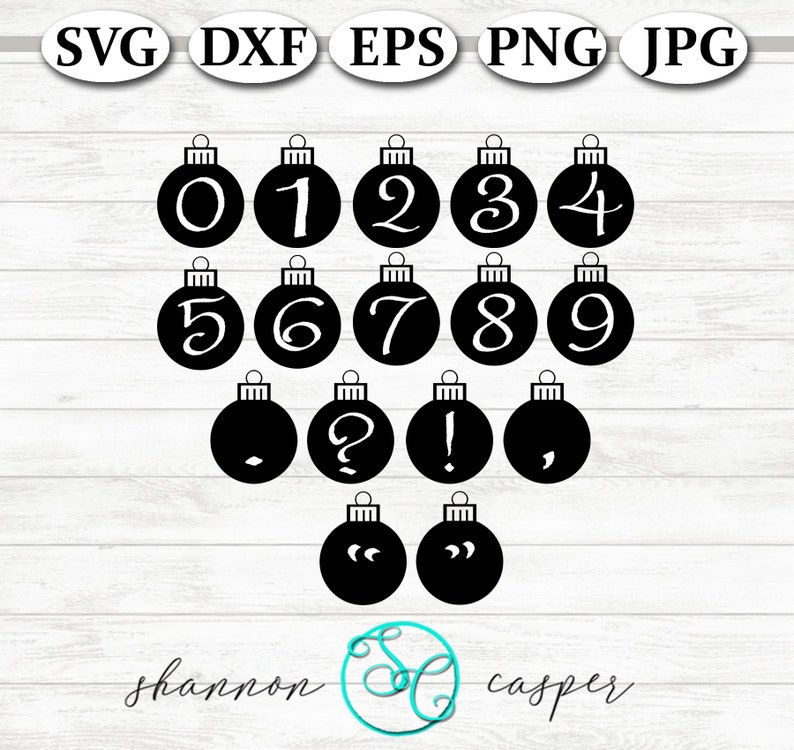 Download Christmas Ornament Alphabet and Number 44 SVG Files | Etsy