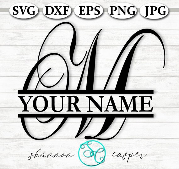 Download Split Monogram SVG Single Letter M for Cricut and Silhouette | Etsy